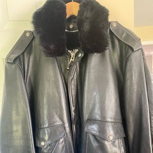 Schott NYC men’s leather bomber jacket, size 50